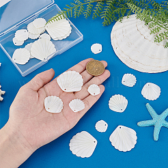 24 pendentif sculpté en coquillage d'eau douce naturel de 4 styles&nbsp;BSHE-PH0001-48