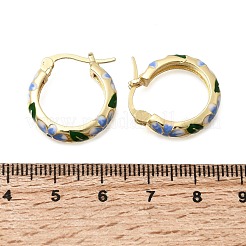 Messing-Emaille-Creolen für Frauen&nbsp;EJEW-K335-01G-01