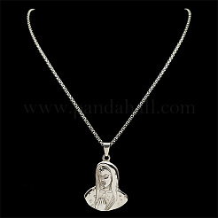 Collane con ciondolo in acciaio inossidabile vergine 201 per uomo e donna&nbsp;LS-NJEW-K283-17P