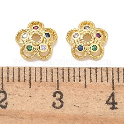 Bouchons de perles en laiton plaqué en rack&nbsp;KK-K293-23A-G