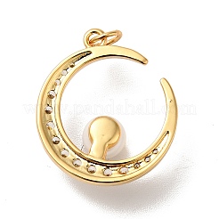 Placage de crémaillère en laiton micro pavé pendentifs en zircone cubique claire&nbsp;KK-H431-08G