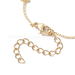 Messing-Gliederketten mit gebogenen Stangen und runden Kugel-Charm-Kettenarmbändern&nbsp;BJEW-JB12187