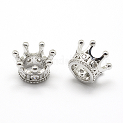 Perles européennes en laiton avec zircone cubique de micro pave&nbsp;ZIRC-G100-46M-NR