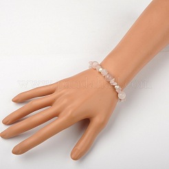 Rosa bracciali quarzo&nbsp;BJEW-JB01391-04