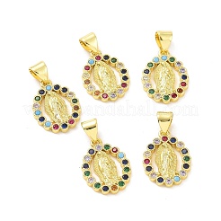 Placage en rack pendentifs en zircone cubique micro pavés en laiton écologiques&nbsp;KK-F844-02G