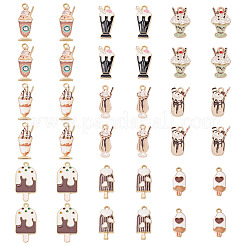 36pcs 9 styles de pendentifs en émail en alliage&nbsp;ENAM-BG0001-05