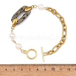 Cadenas Figaro de acero inoxidable 304 con gemas mixtas naturales.&nbsp;BJEW-JB14452