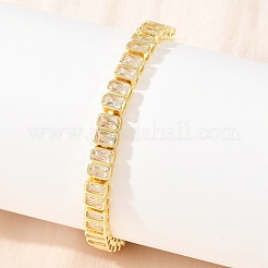 Bracciali da tennis in ottone con zirconi cubici trasparenti per donna&nbsp;KK-CBA68DA-12G