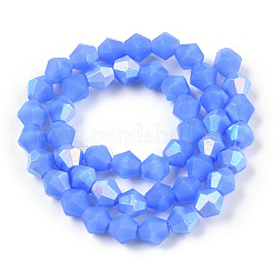 Brins de perles en verre dépoli imitation jade bicône&nbsp;EGLA-A039-J6mm-MB04