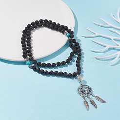 Collana di perle di mala con pietre preziose&nbsp;NJEW-JN03813