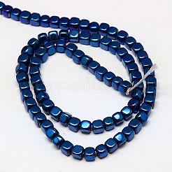 Electroplate non magnetici ematite sintetico fili di perline&nbsp;G-J172-4x4mm-01