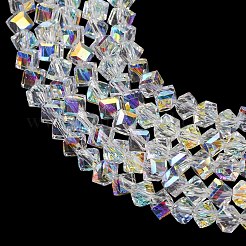 Chapelets de perles en verre transparent électrolytique&nbsp;GL-CBA7A17-01A-15