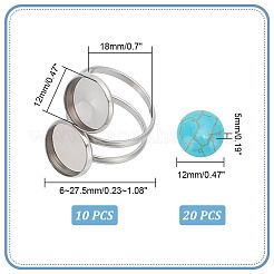 Kit de fabrication de bague manchette demi-ronde à faire soi-même&nbsp;DIY-AR0003-35