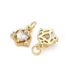 Pendentifs avec zircon cubiques à micro-pavés en laiton&nbsp;KK-A291-09G-04