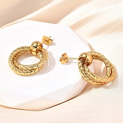 Pendientes de acero inoxidable 201&nbsp;EJEW-Q026-02G-C