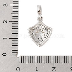 Placage de crémaillère en laiton micro pavé pendentifs en zircone cubique claire&nbsp;X-KK-S380-37A-P
