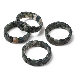 Pulseras elásticas de cuentas de ágata musgosa natural para mujeres y hombres&nbsp;BJEW-A168-02