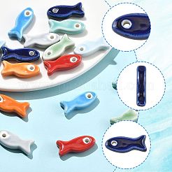 16pcs 8 Farben handgemachte Porzellankeramikperlen&nbsp;PORC-FS0001-53