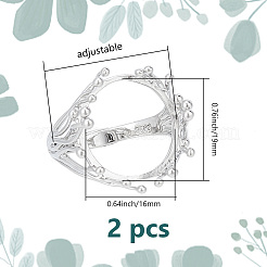 2 pezzo di anelli per le dita regolabili in ottone&nbsp;FIND-GO0002-77B
