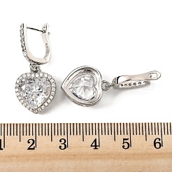 925 orecchini a cerchio pendenti in argento sterling con micro pavè di zirconi cubici&nbsp;EJEW-F371-01C-01