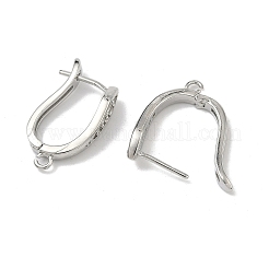 Ohrringrohlinge aus Messing mit Mikropavé-Fassung aus Zirkonia&nbsp;KK-D226-06P