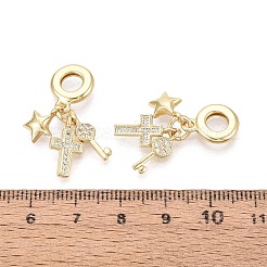 Messing mikro pflastern klare kubik zirkonia europäische baumeln charme&nbsp;KK-N287-33E-G