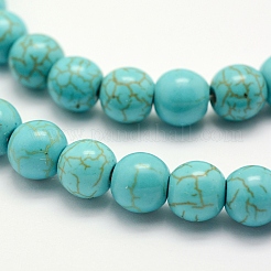 Chapelets de perles en turquoise synthétique&nbsp;X-TURQ-F007-01B-6mm