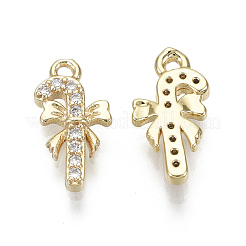 Ciondoli in ottone zirconi chiari micro pavé&nbsp;X-KK-S348-525-NF