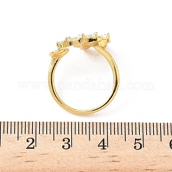 Boucles d'oreilles en laiton pavé de zircones cubiques transparentes&nbsp;KK-D369-10G