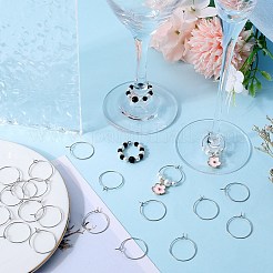 300 anneau de breloquese de verre à vin en acier inoxydable chirurgical 316&nbsp;STAS-SC0007-19