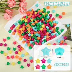 1500pcs 6 couleurs perles acryliques opaques&nbsp;MACR-SZ0001-90B