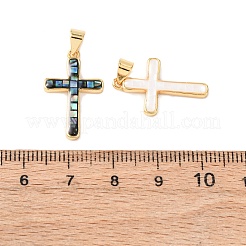 Gestellplattierte Messing- und Muschelanhänger&nbsp;KK-I473-01G