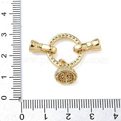 Anello in ottone micro pavé zirconi cubici trasparenti fermagli pieghevoli&nbsp;KK-Z143-15G
