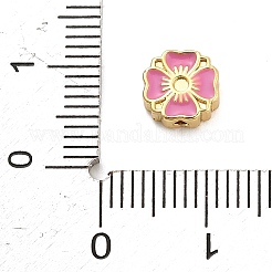 Montures de perles en laiton émaillé et strass en forme de fleur&nbsp;KK-H527-01G-03