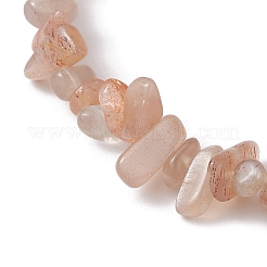 Stretch-Armbänder mit natürlichen Sonnensteinsplittern für Damen&nbsp;BJEW-JB10046-13