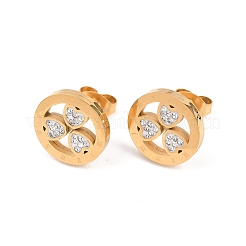 Pendientes de acero inoxidable 304 con forma de flor&nbsp;EJEW-H175-01G
