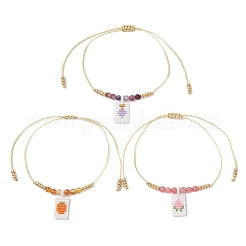 3 pulsera con dijes de cuentas de vidrio Miyuki&nbsp;BJEW-MZ00321