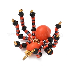 Anhänger aus gefärbtem synthetischem Türkis und Glasperlen mit Halloween-Motiv&nbsp;PALLOY-MZ00774-04