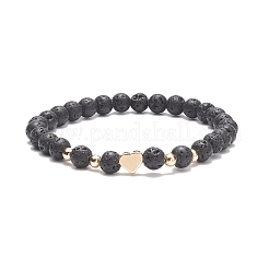 9 pz 9 stile orso e croce e luna e corona e cuore e farfalla set di braccialetti elasticizzati con perline in ottone&nbsp;BJEW-JB08905