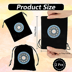 2 bolsa de terciopelo con cordón para guardar joyas con runas&nbsp;TP-CN0001-20