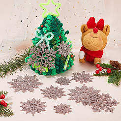 36 Stück glitzernde Weihnachtsschneeflocken-Ornamente aus Kunststoff zum Aufhängen.&nbsp;HJEW-GF0001-64B