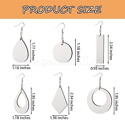 6 juego de 6 estilos para hacer pendientes en blanco por sublimación diy.&nbsp;DIY-SZ0007-74