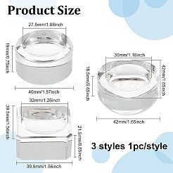 3 Stück 3 Stil Glaskristallkugel-Displayständer&nbsp;DJEW-FG0001-29