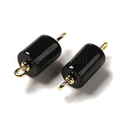Breloques de connecteur en onyx noir naturel (teint et chauffé)&nbsp;FIND-C046-17A-01G