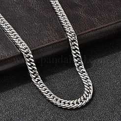 Collares de cadena de eslabones cubanos de acero inoxidable 304 de 5.5 mm para hombres&nbsp;NJEW-B134-08A-P