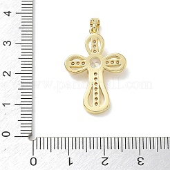 Ciondoli in ottone con micro pavé di zirconi cubici trasparenti&nbsp;KK-T085-18E-G