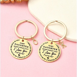 Porte-clés Saint-Valentin en laiton et acier inoxydable 201&nbsp;KEYC-YW00097-01