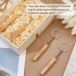 Schlüsselanhänger aus legiertem Holz&nbsp;KEYC-WH0053-014P