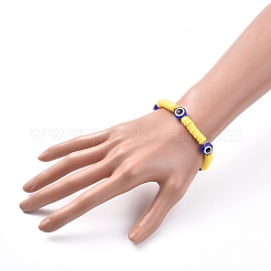 Bracelets extensibles mauvais œil&nbsp;LS-BJEW-JB05075-02