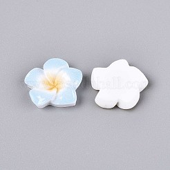 Cabochons aus undurchsichtigem Harz mit Plumeria-Blüten&nbsp;CRES-T025-30M-02